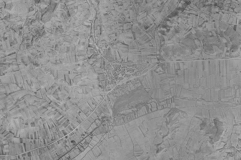 Ortofoto de 1956-1957 del núcleo de Brazacorta