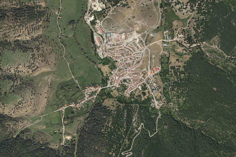 Ortofoto actual del núcleo de Canicosa de la Sierra