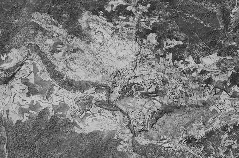 Ortofoto de 1956-1957 del núcleo de Cantabrana