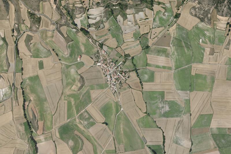 Ortofoto actual del núcleo de Cascajares de Bureba