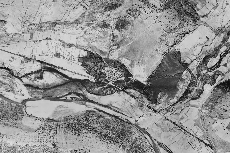 Ortofoto de 1956-1957 del núcleo de Cascajares de la Sierra