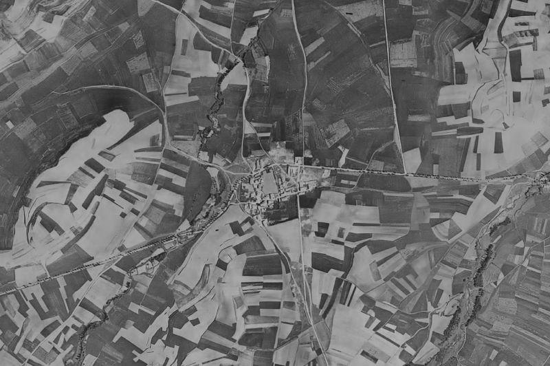 Ortofoto de 1956-1957 del núcleo de Castildelgado