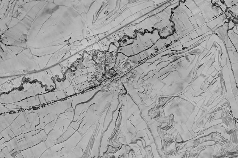Ortofoto de 1956-1957 del núcleo de Castil de Peones