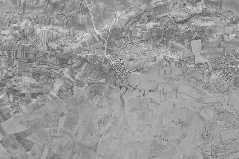 Ortofoto de 1956-1957 del núcleo de Cebrecos