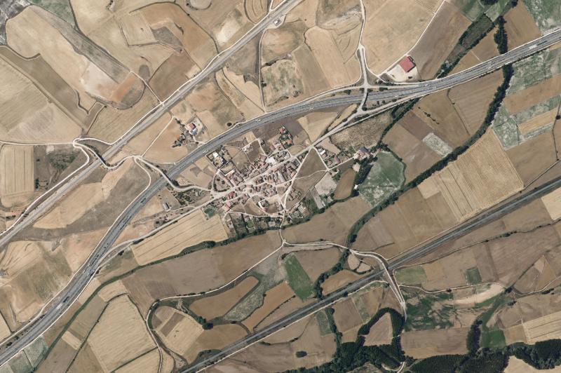 Ortofoto actual del núcleo de Celada del Camino