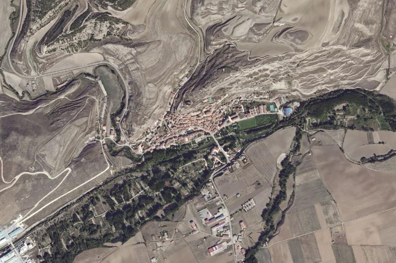 Ortofoto actual del núcleo de Cerezo de Río Tirón