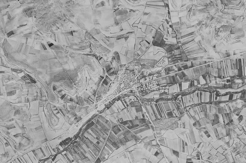 Ortofoto de 1956-1957 del núcleo de Coruña del Conde