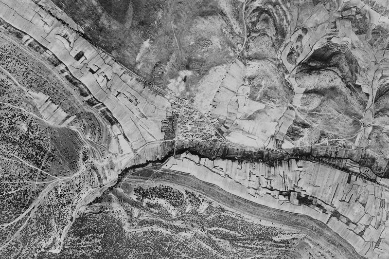 Ortofoto de 1956-1957 del núcleo de Cuevas de San Clemente