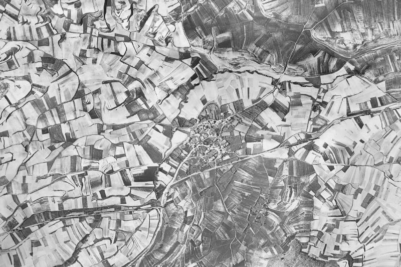 Ortofoto de 1956-1957 del núcleo de Espinosa del Camino