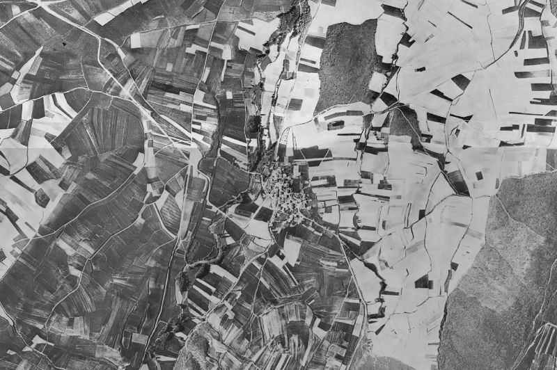 Ortofoto de 1956-1957 del núcleo de Fresneña