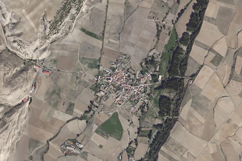 Ortofoto actual del núcleo de Fresno de Río Tirón