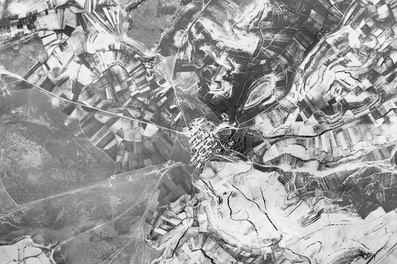 Ortofoto de 1956-1957 del núcleo de Fresno de Rodilla