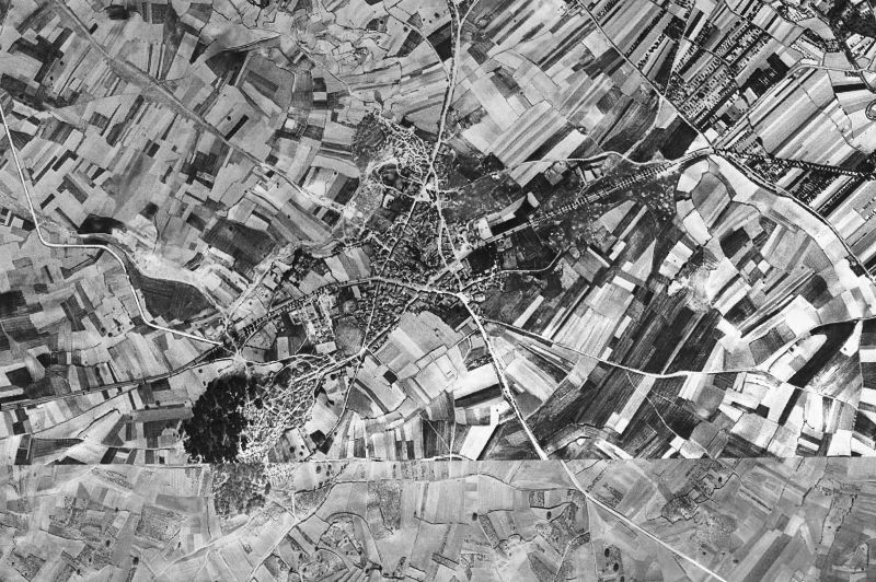Ortofoto de 1956-1957 del núcleo de Fuentecén