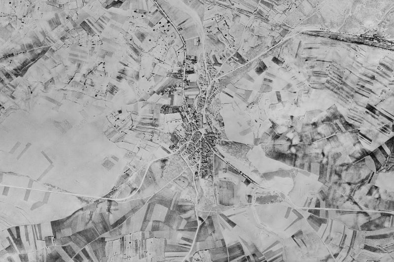 Ortofoto de 1956-1957 del núcleo de Fuentelcésped