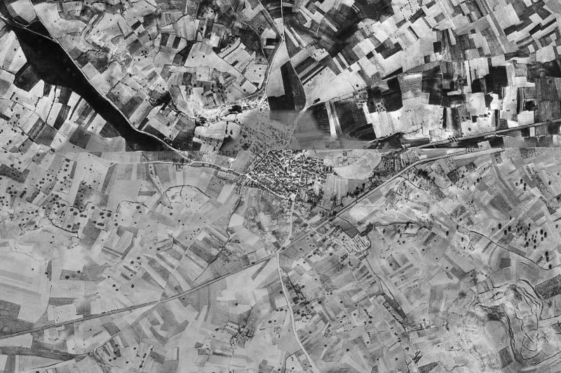 Ortofoto de 1956-1957 del núcleo de Fuentelisendo