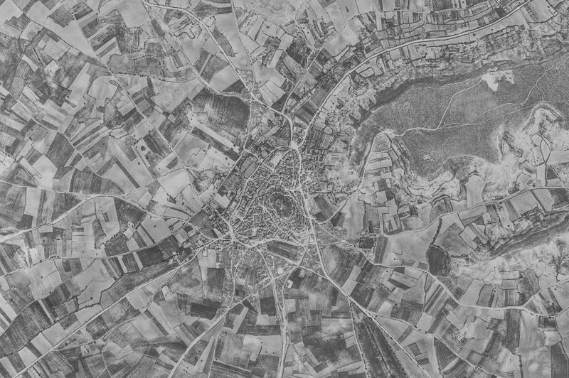 Ortofoto de 1956-1957 del núcleo de Gumiel de Mercado