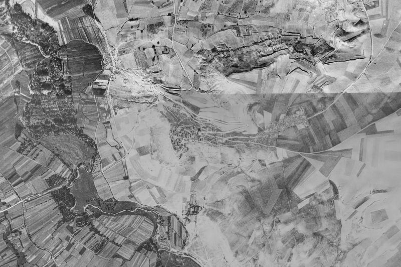 Ortofoto de 1956-1957 del núcleo de Haza