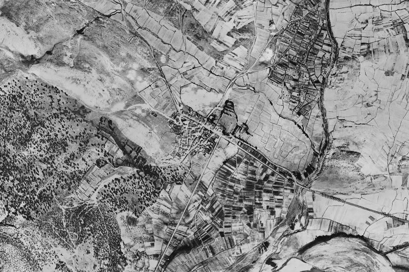 Ortofoto de 1956-1957 del núcleo de Hortigüela