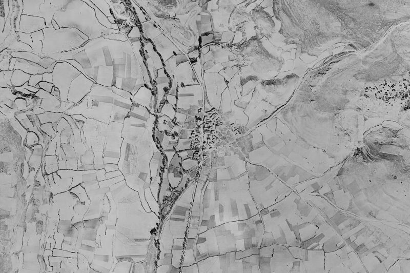 Ortofoto de 1956-1957 del núcleo de Huérmeces