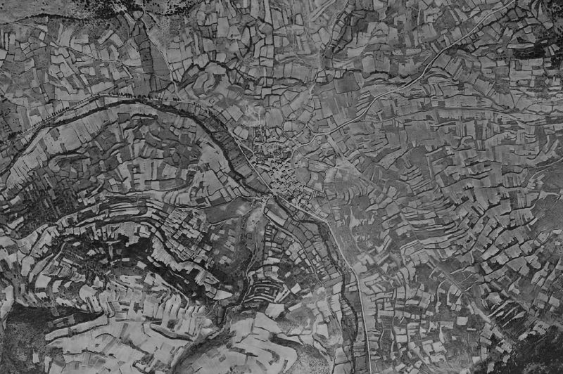 Ortofoto de 1956-1957 del núcleo de Huerta de Arriba