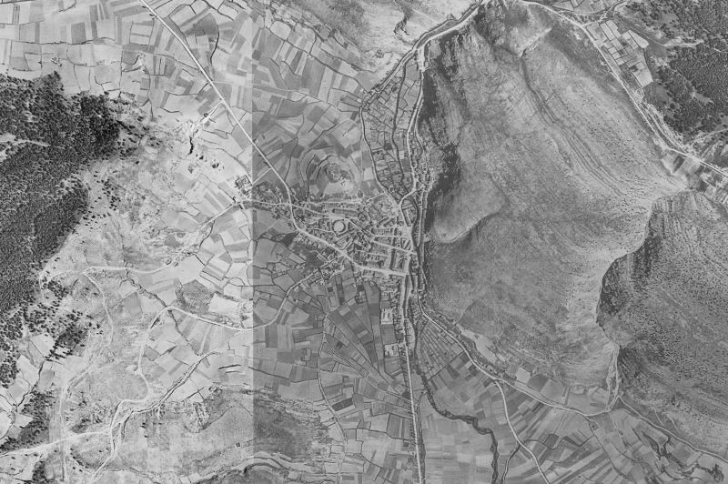 Ortofoto de 1956-1957 del núcleo de Huerta de Rey