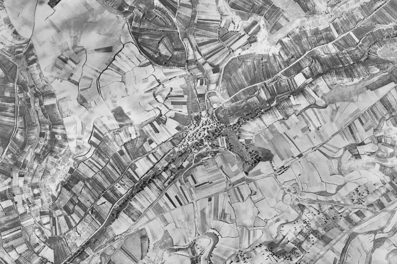Ortofoto de 1956-1957 del núcleo de Hurones