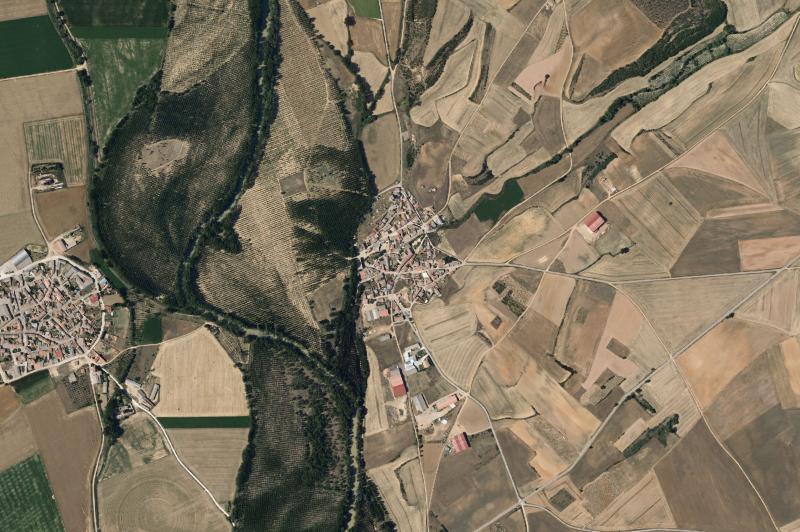Ortofoto actual del núcleo de Itero del Castillo