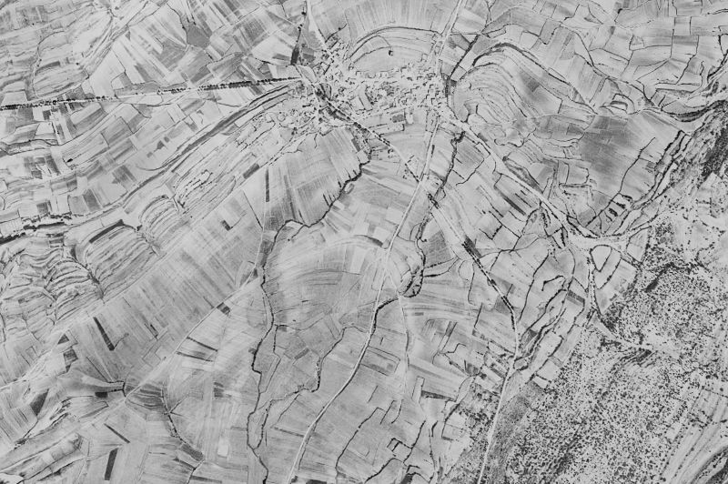 Ortofoto de 1956-1957 del núcleo de Junta de Traslaloma