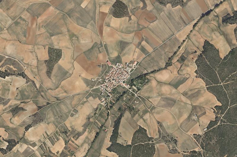 Ortofoto actual del núcleo de Madrigal del Monte