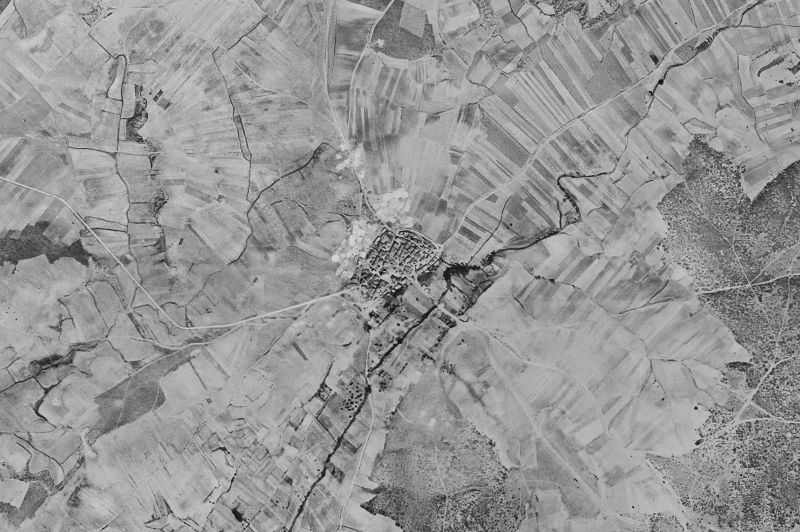 Ortofoto de 1956-1957 del núcleo de Madrigal del Monte
