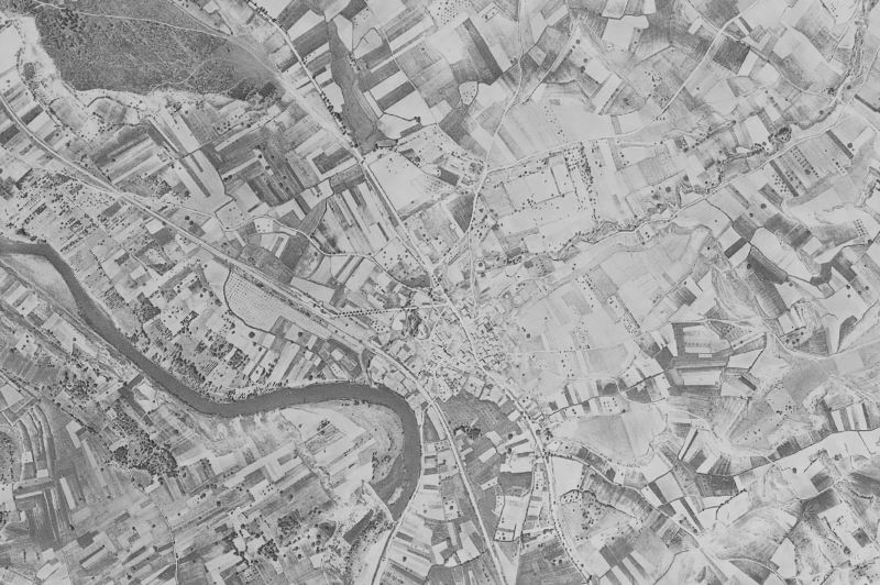 Ortofoto de 1956-1957 del núcleo de Merindad de Cuesta-Urria
