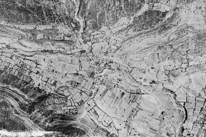 Ortofoto de 1956-1957 del núcleo de Merindad de Sotoscueva