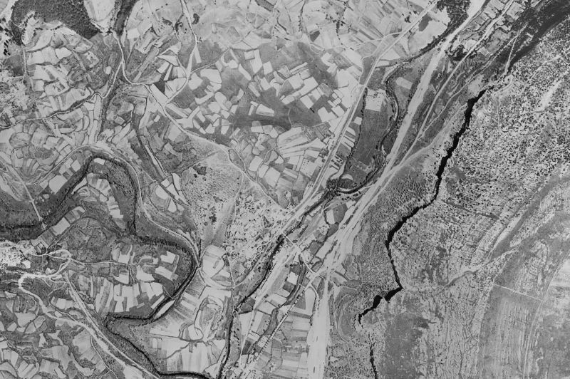 Ortofoto de 1956-1957 del núcleo de Merindad de Valdeporres