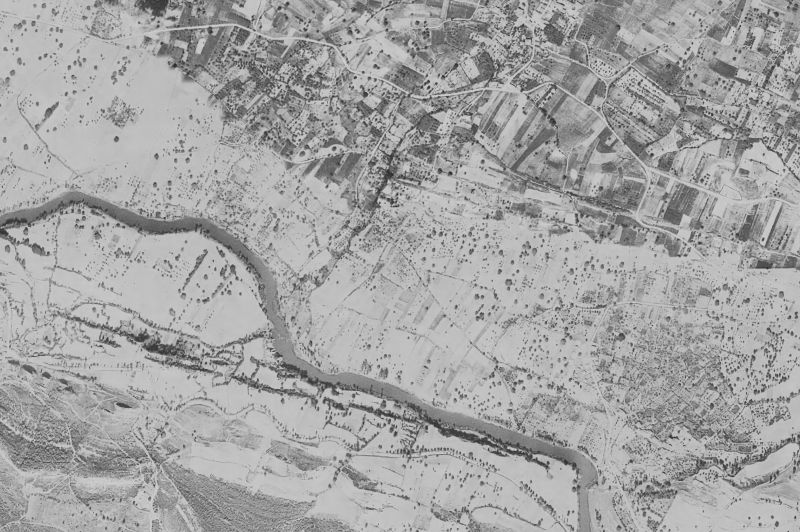 Ortofoto de 1956-1957 del núcleo de Merindad de Valdivielso