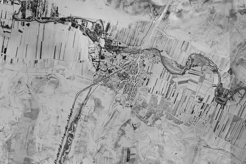 Ortofoto de 1956-1957 del núcleo de Milagros