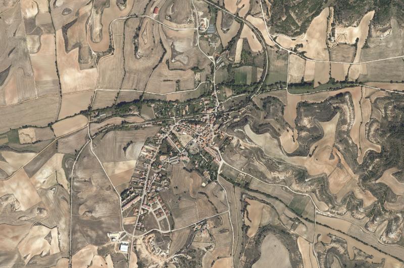 Ortofoto actual del núcleo de Modúbar de la Emparedada