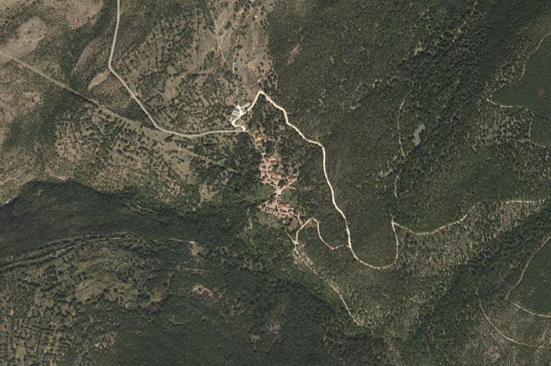 Ortofoto actual del núcleo de Monasterio de la Sierra
