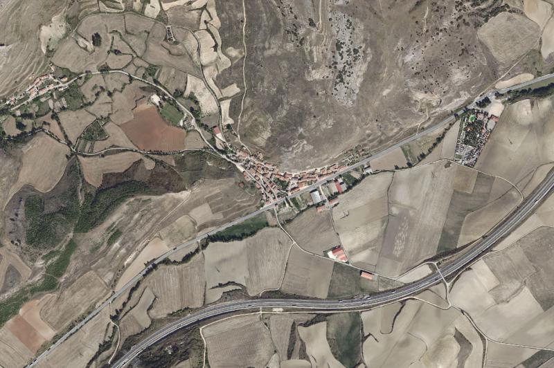 Ortofoto actual del núcleo de Monasterio de Rodilla