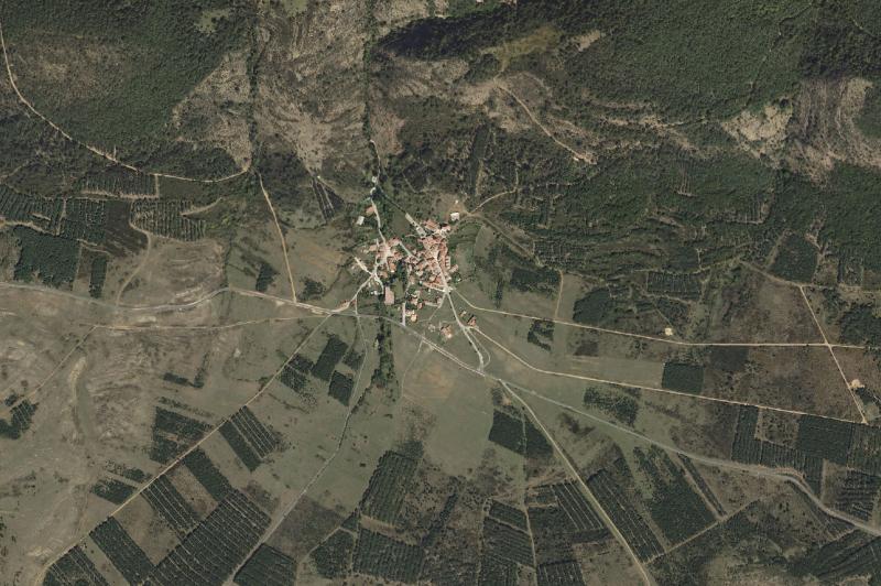 Ortofoto actual del núcleo de Monterrubio de la Demanda