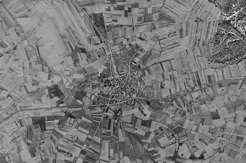 Ortofoto de 1956-1957 del núcleo de Nava de Roa