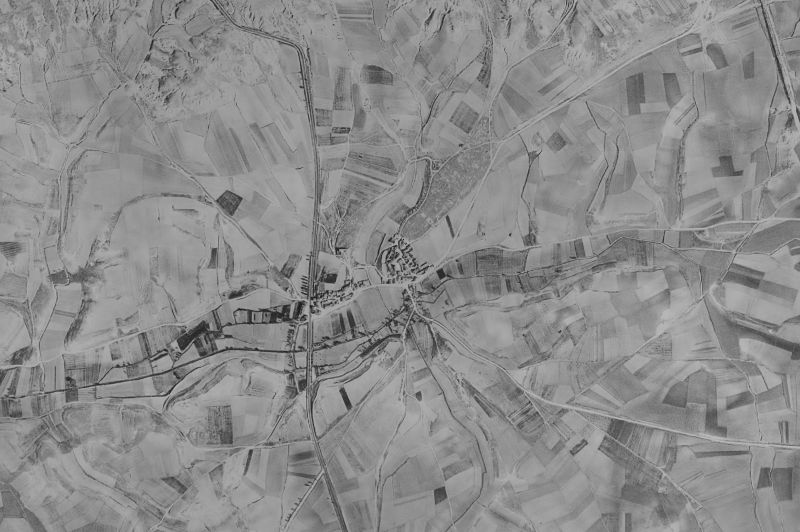 Ortofoto de 1956-1957 del núcleo de Oquillas