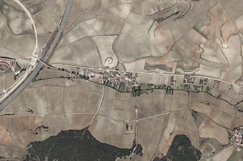 Ortofoto actual del núcleo de Orbaneja Riopico