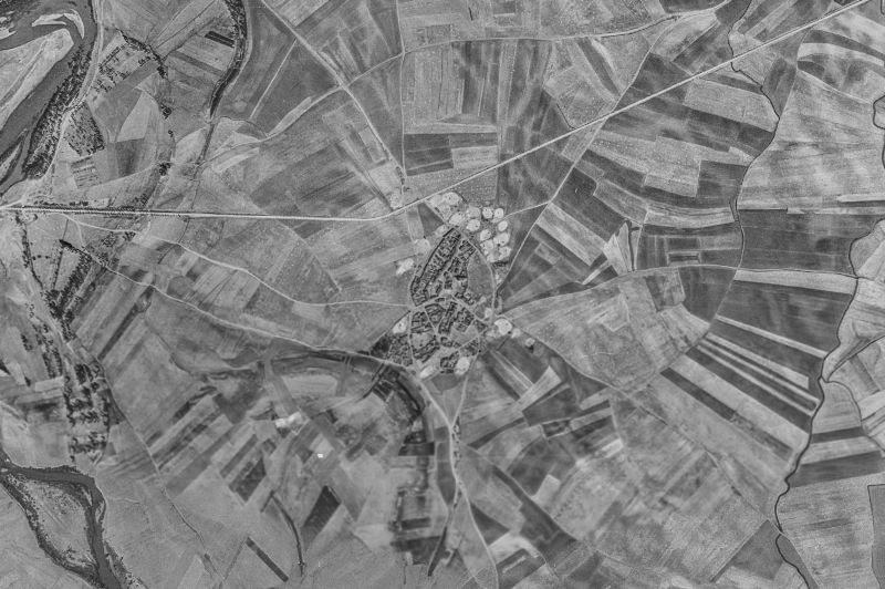 Ortofoto de 1956-1957 del núcleo de Palacios de Riopisuerga