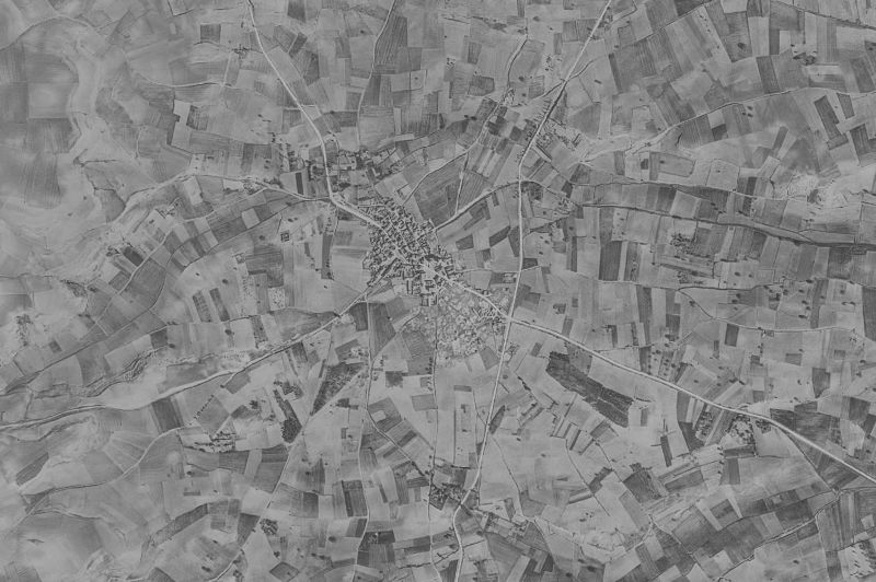 Ortofoto de 1956-1957 del núcleo de Pedrosa de Duero