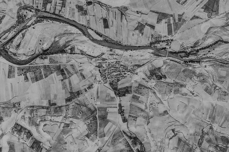 Ortofoto de 1956-1957 del núcleo de Peral de Arlanza