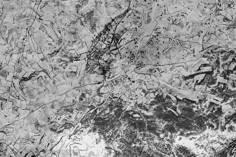 Ortofoto de 1956-1957 del núcleo de Piérnigas