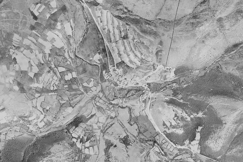 Ortofoto de 1956-1957 del núcleo de Pineda de la Sierra