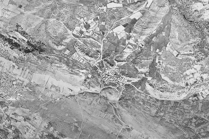 Ortofoto de 1956-1957 del núcleo de Pinilla de los Barruecos