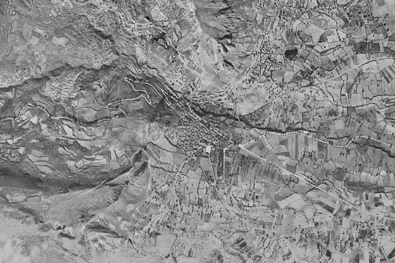 Ortofoto de 1956-1957 del núcleo de Poza de la Sal