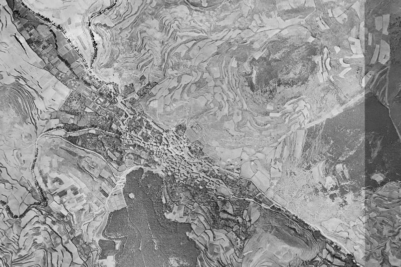 Ortofoto de 1956-1957 del núcleo de Pradoluengo